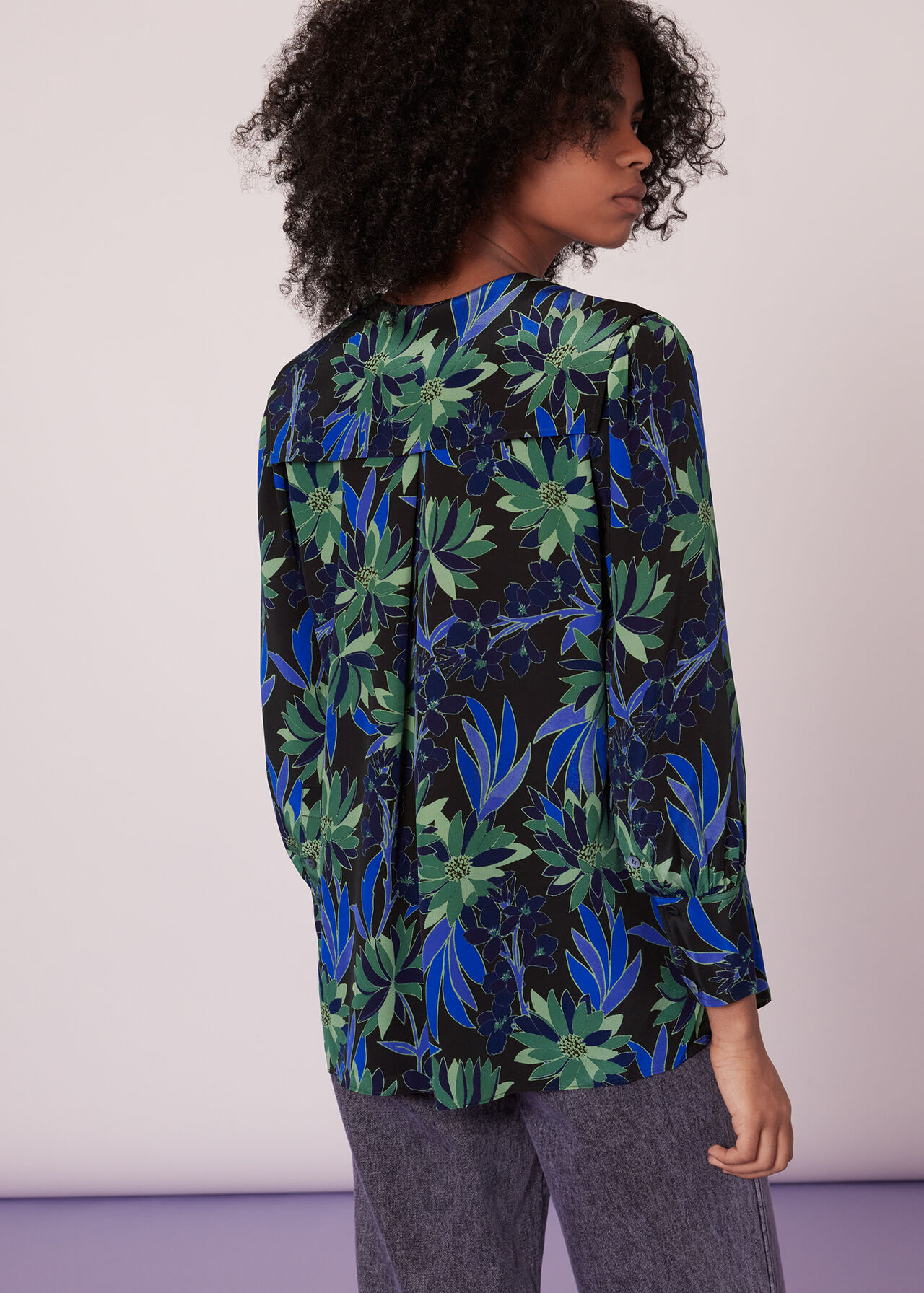 Scaling Blossom Silk Shirt