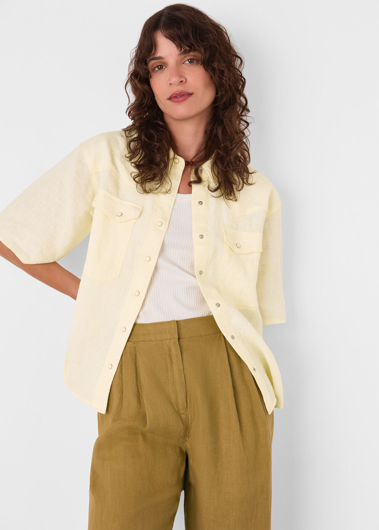 Linen Western Detail Shirt