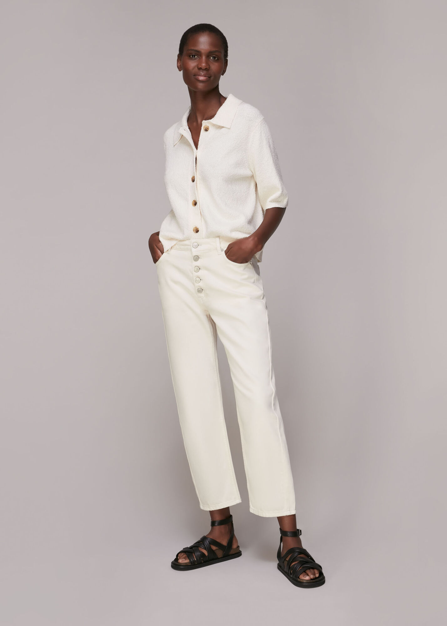 Ivory Authentic Hollie Button Jean WHISTLES Whistles