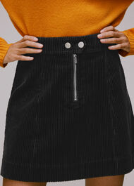 Zip Front Cord Mini Skirt