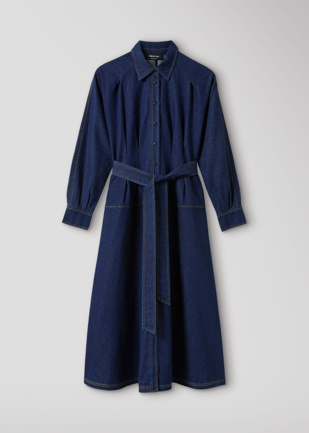 Waisted Midi Shirt Dress