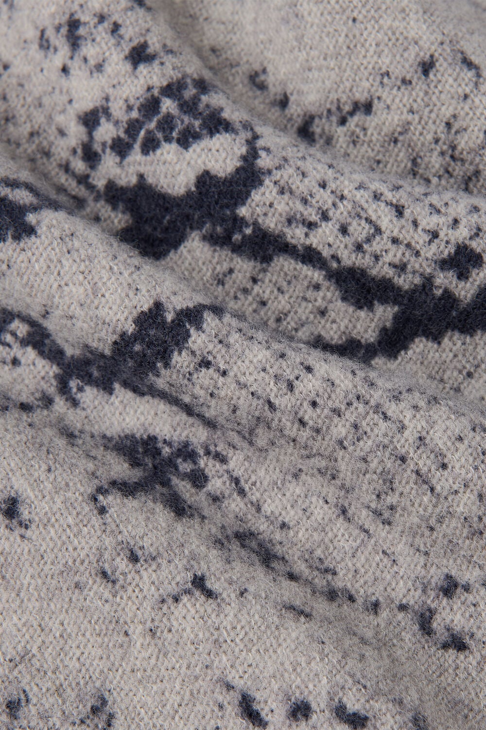Snake Print Wool Crew Neck Knit