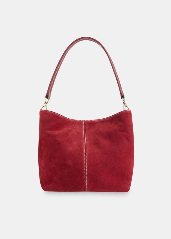 Red Raya Suede Small Bag