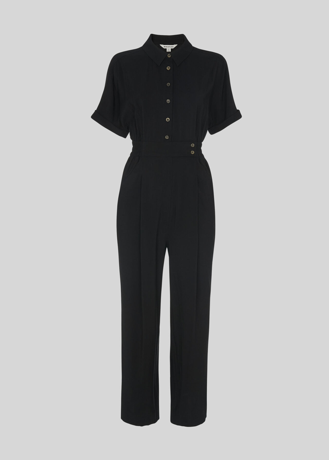 Lidia Button Jumpsuit Black