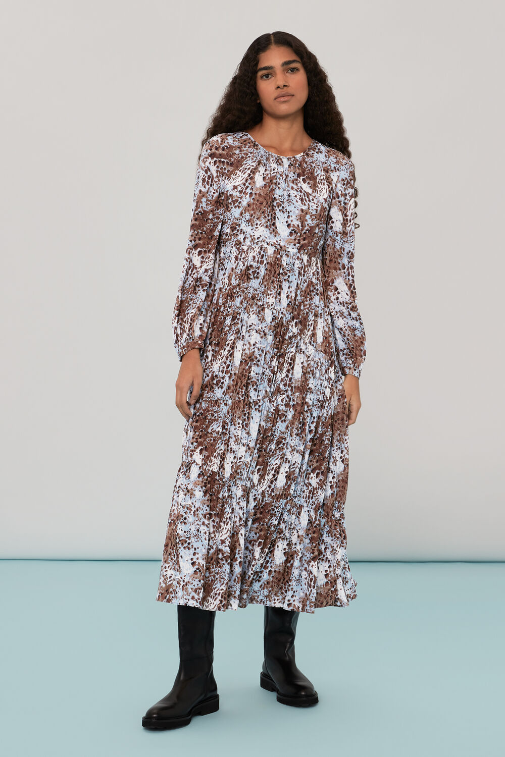 Leio Patch Animal Midi Dress