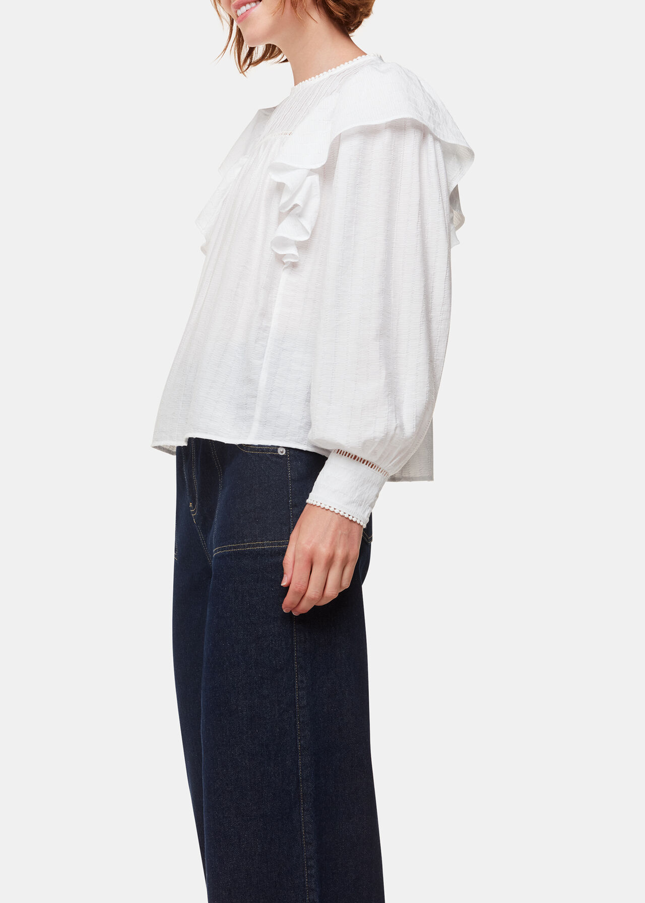 Johanna Textured Frill Blouse