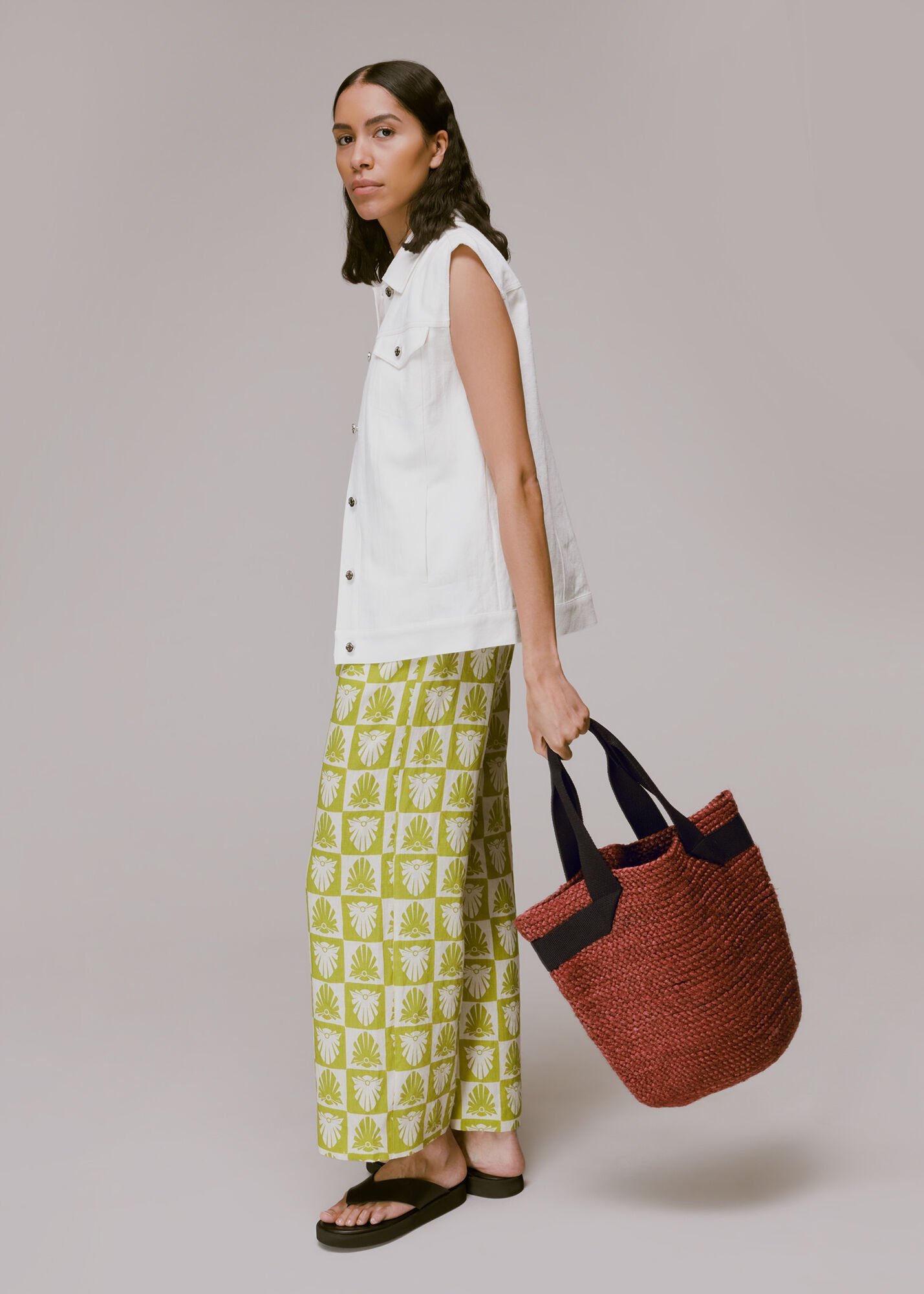 Brown Alena Jute Tote Bag WHISTLES