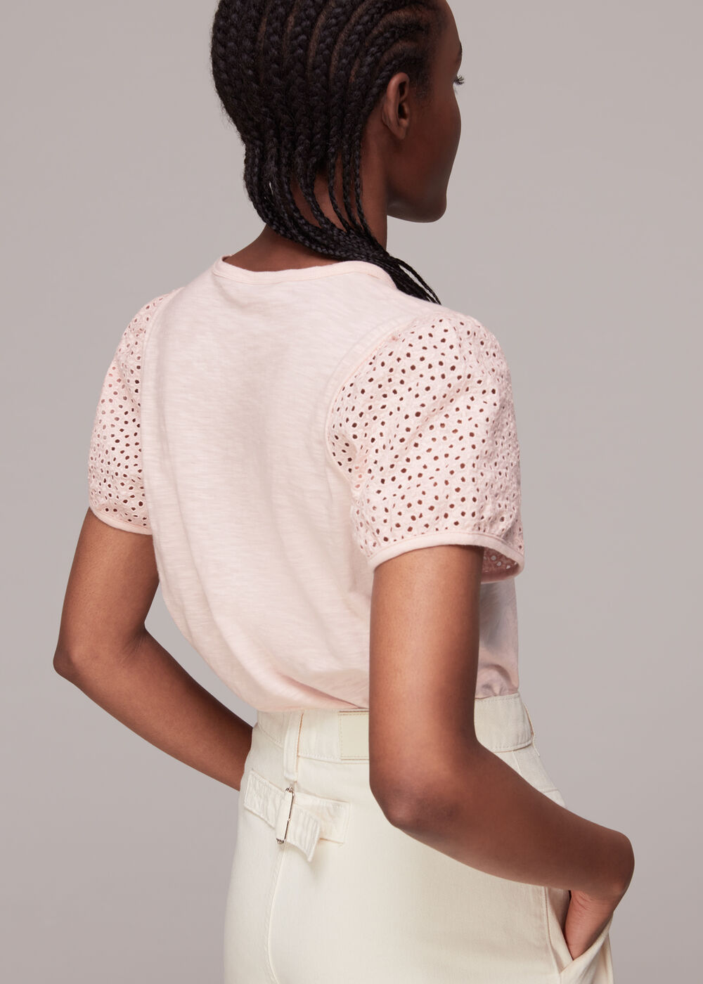 Broderie Puff Sleeve T-Shirt