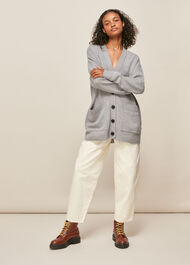 Long line Pocket Wool Cardigan