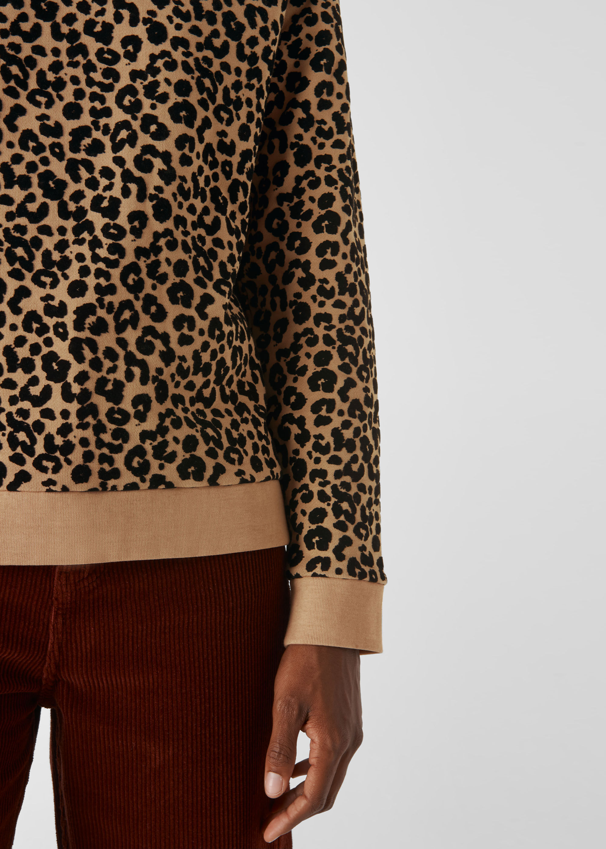 Flocked Leopard Sweatshirt