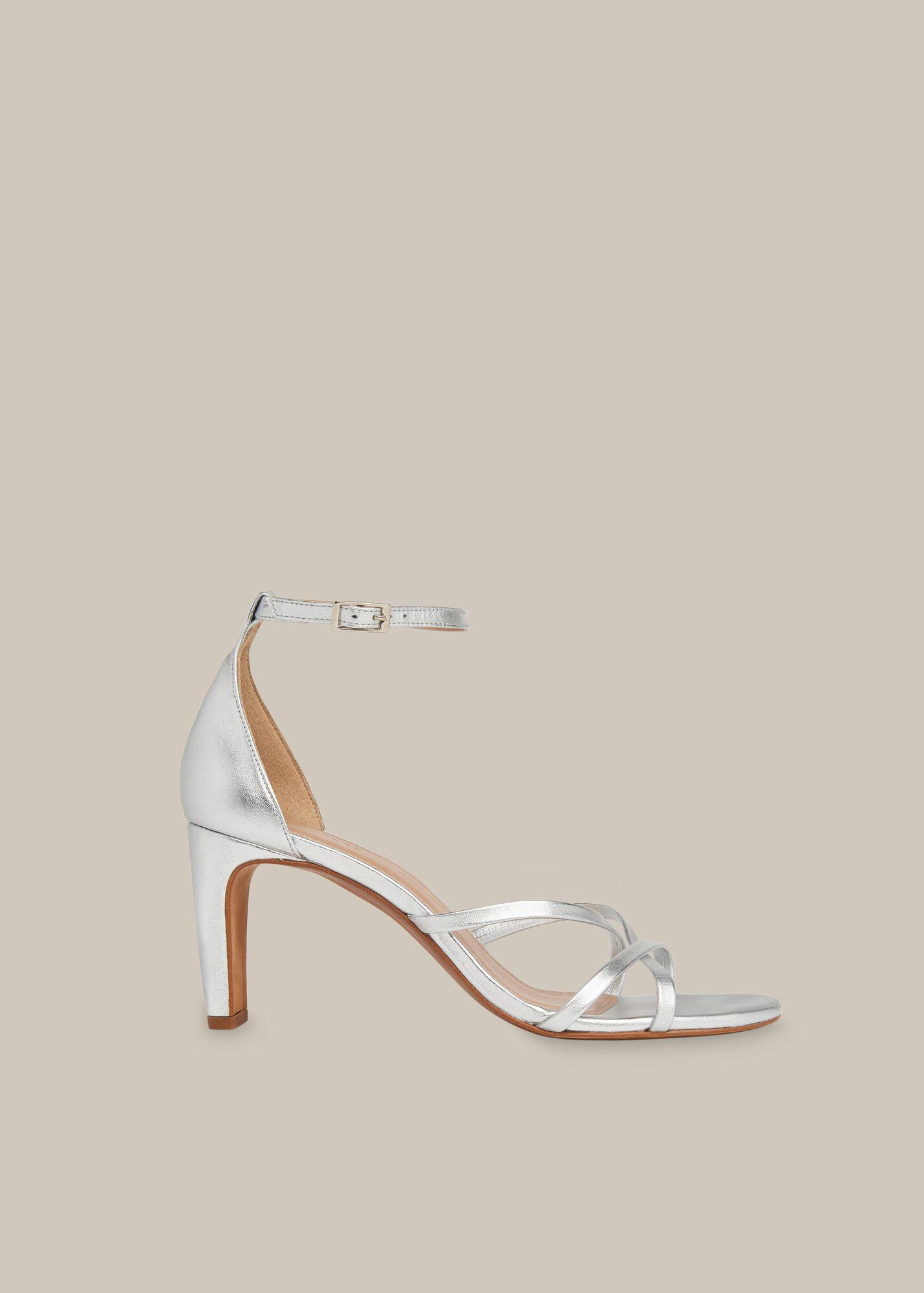 Silver Hallie Strappy High Sandal | WHISTLES