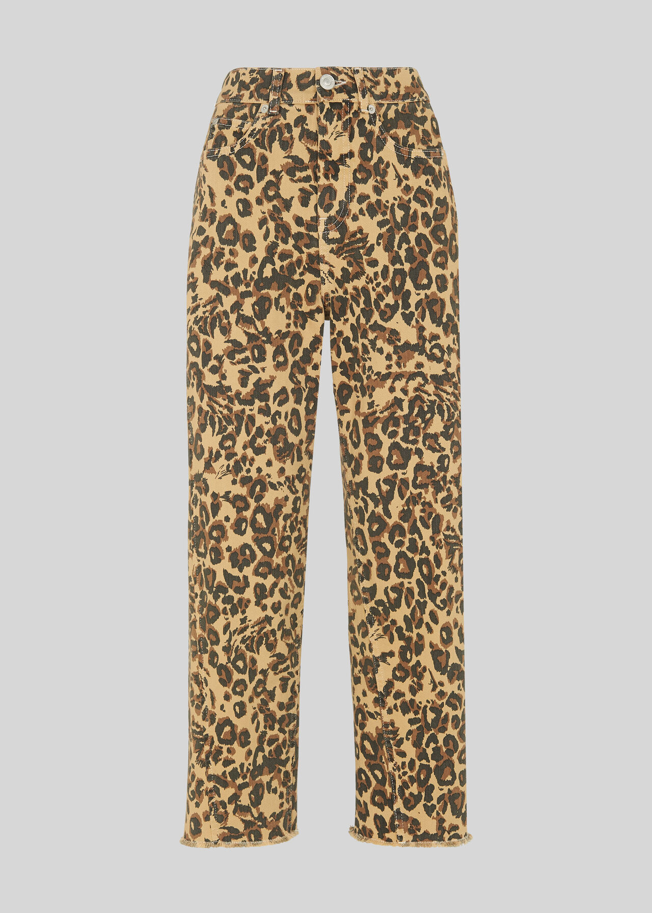 Leopard High Waist Barrel Leg Leopard Print
