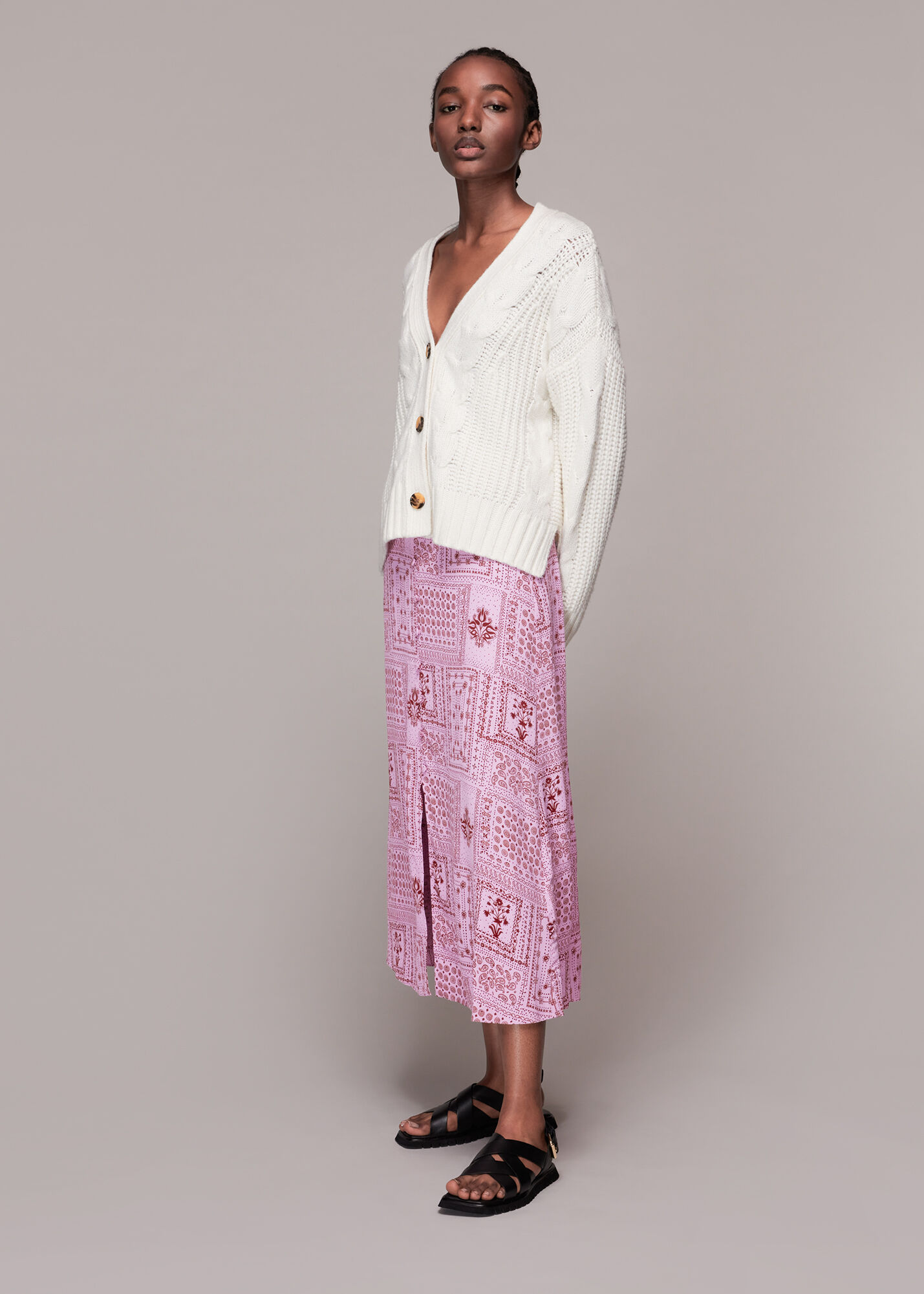 Gingham button skirt online