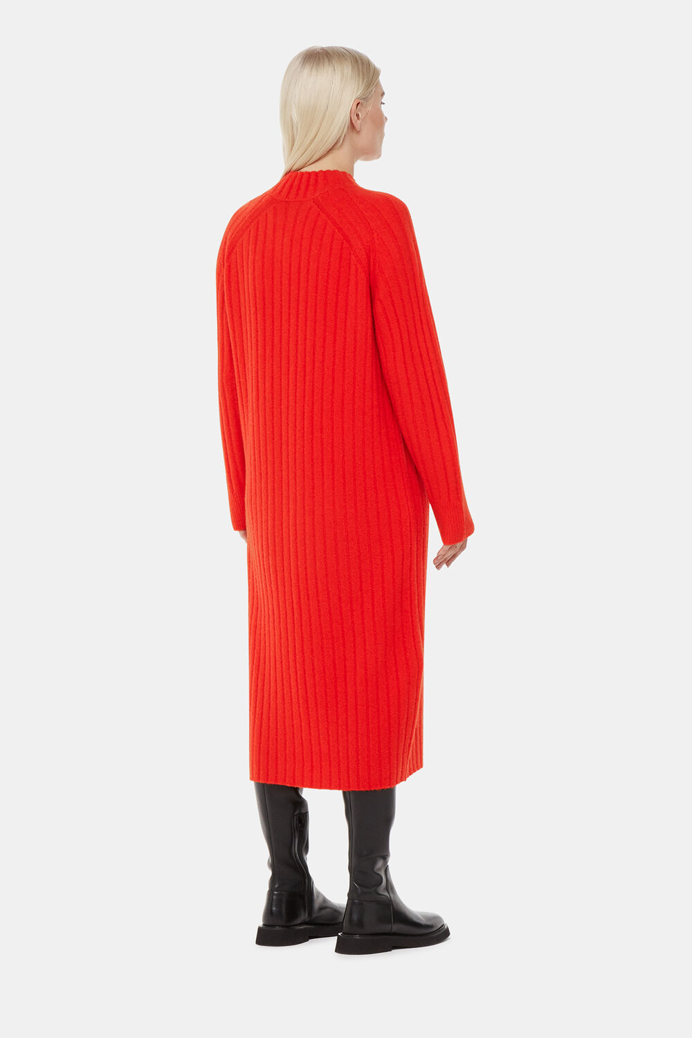 Petite Ribbed Knitted Midi Dress