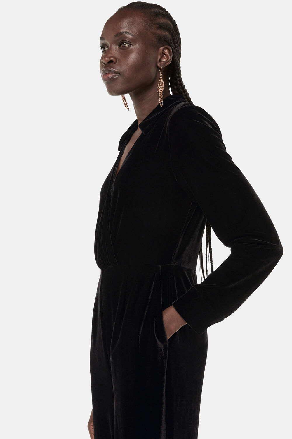 Wrap Velvet Jumpsuit