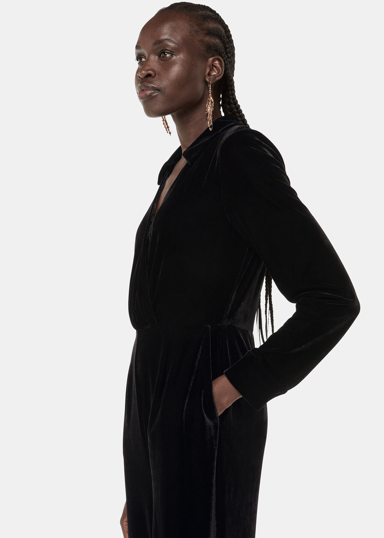 Wrap Velvet Jumpsuit