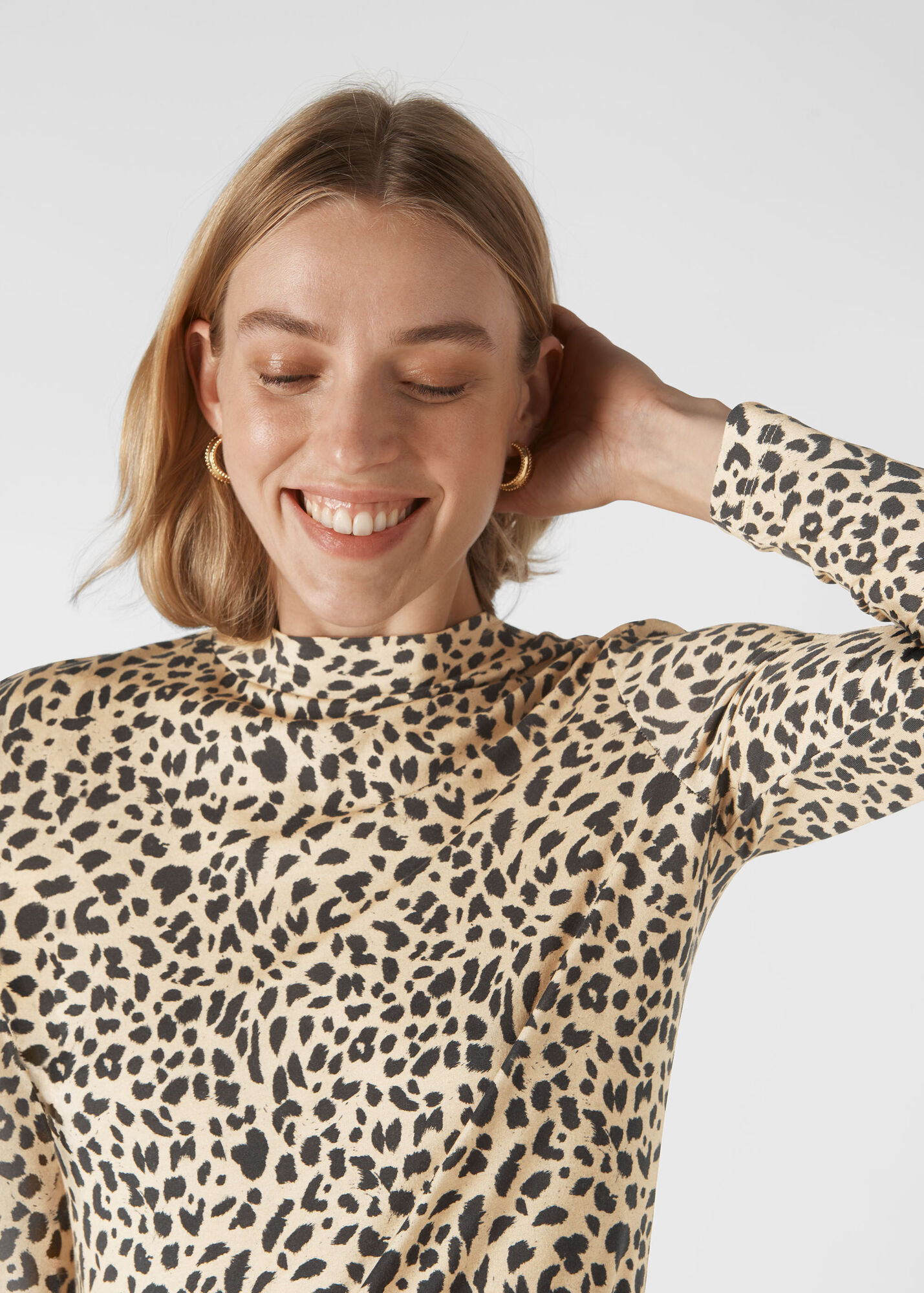 Leopard Print Brushed Cheetah Essential Top | WHISTLES