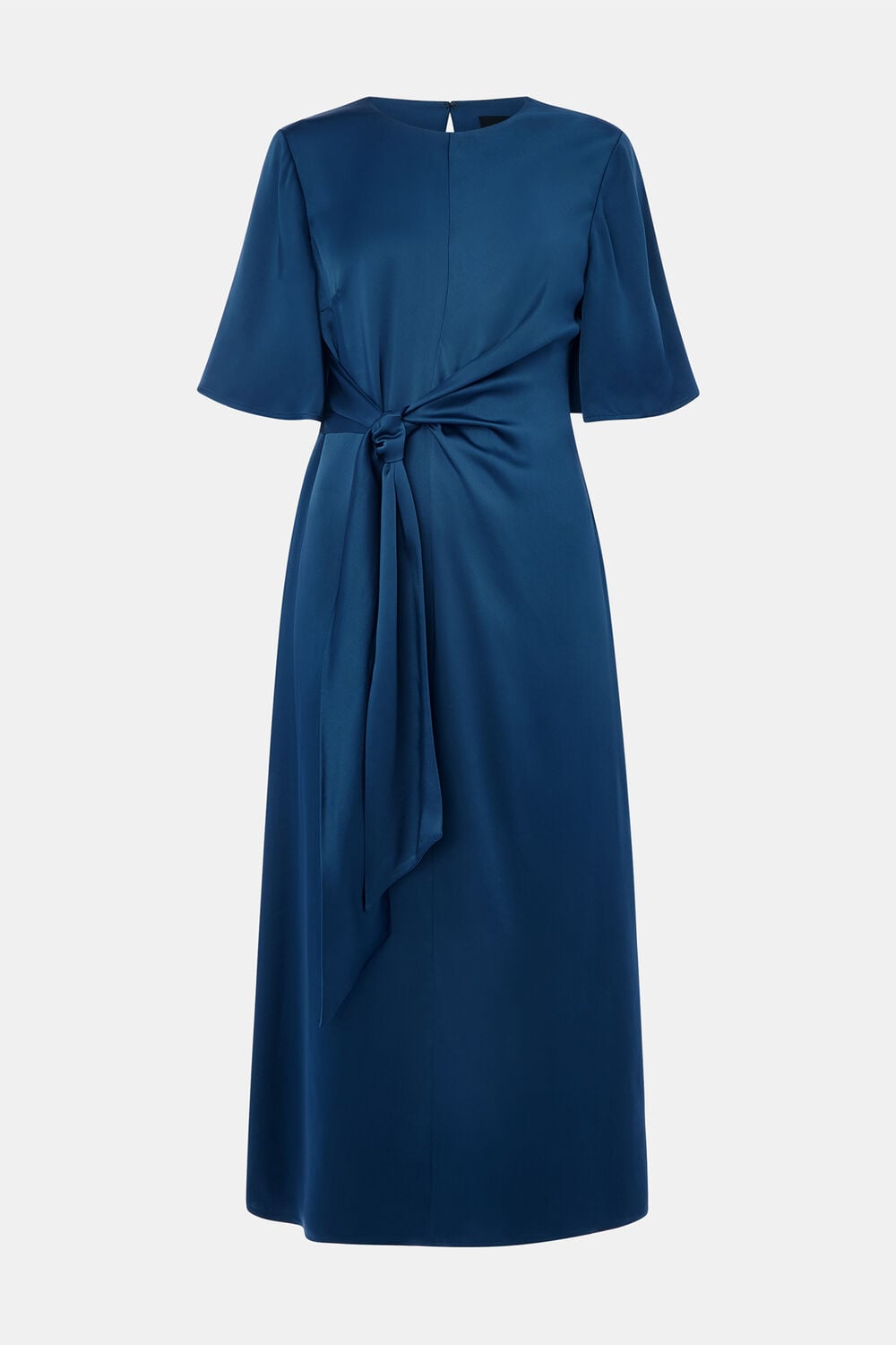 Petite Satin Twist Waist Midi Dress