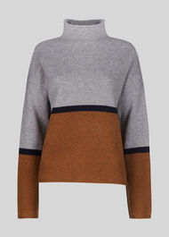 Soft Roll Neck Colour Block Multicolour
