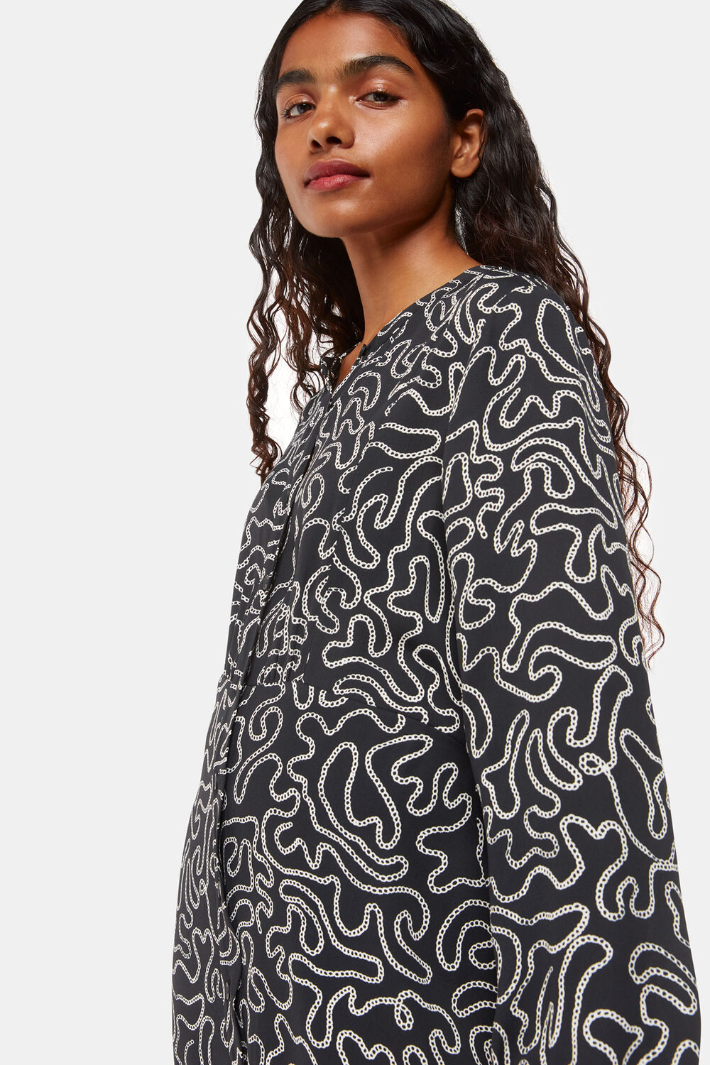 Black Petite Chain Print Flippy Dress