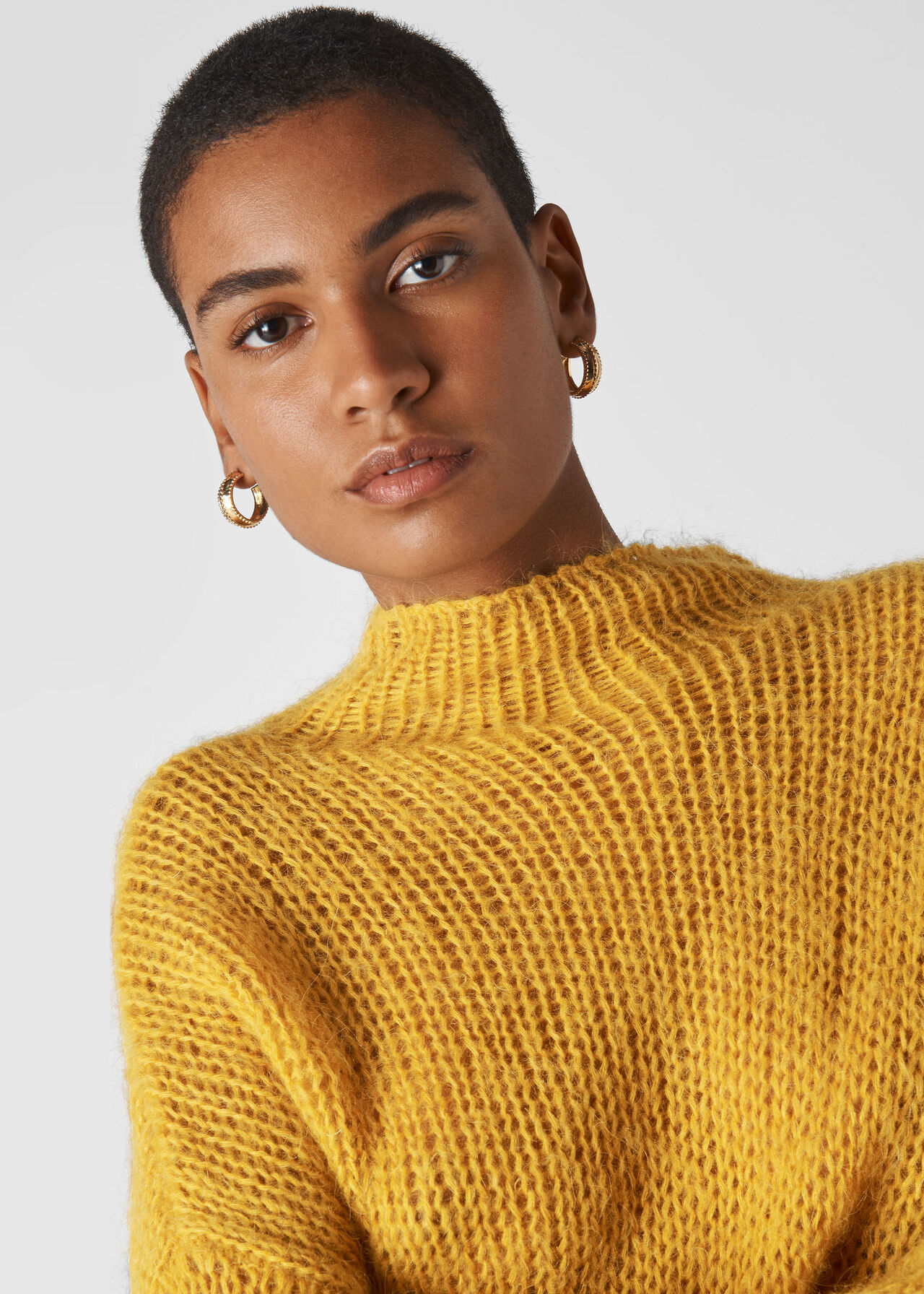 Oversized Textured Knit Yellow