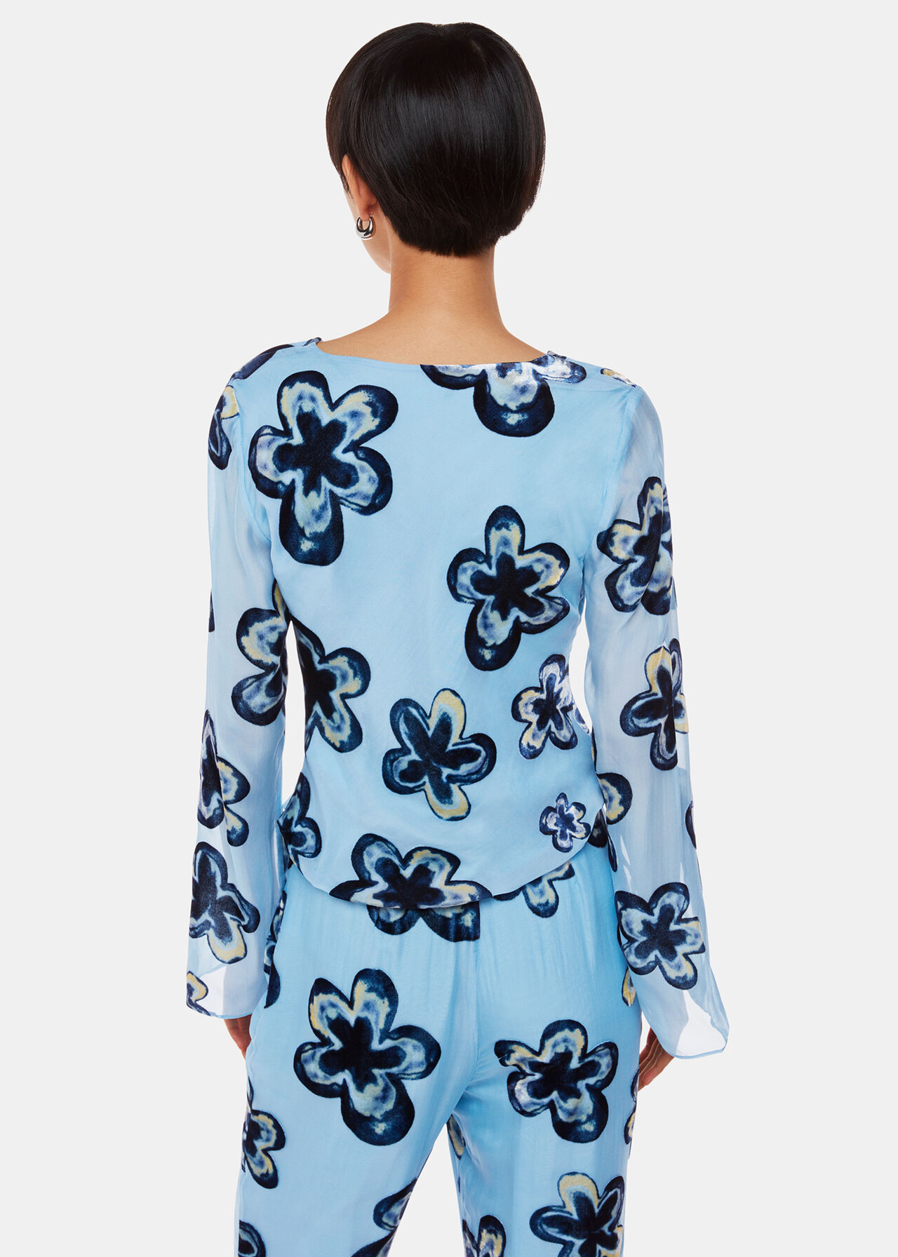 Hazy Floral Velvet Top