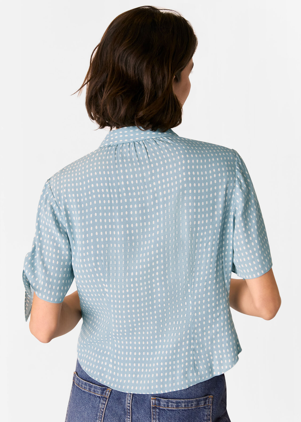Oval Spot Tie Sleeve Shirt
