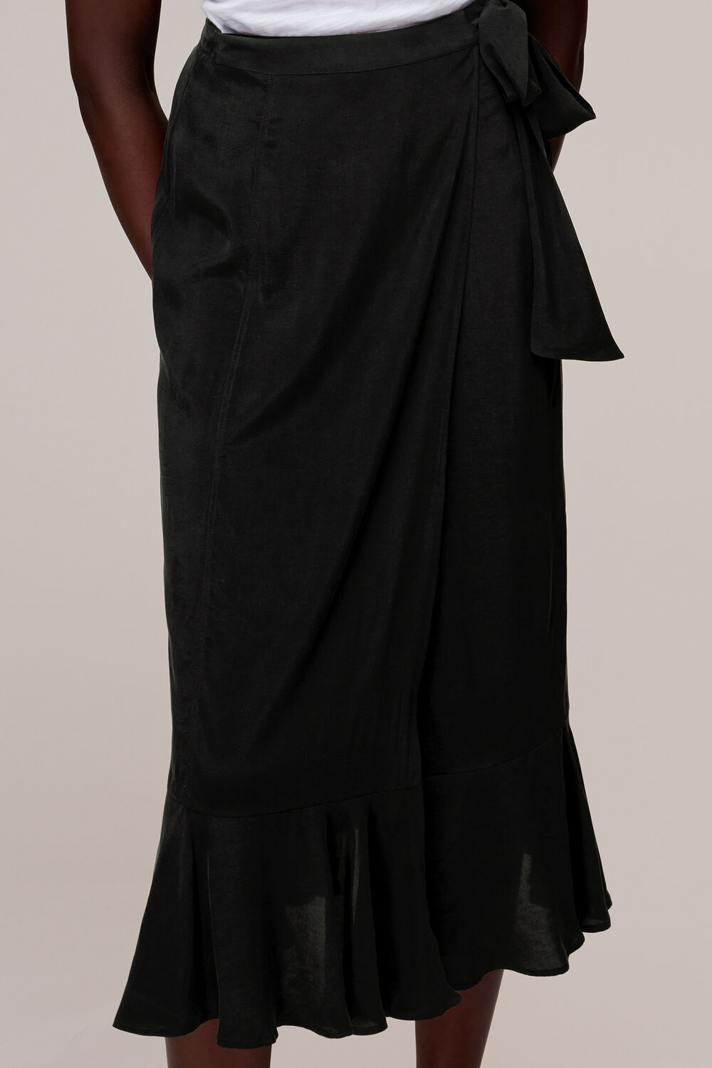 Black Charlie Wrap Skirt
