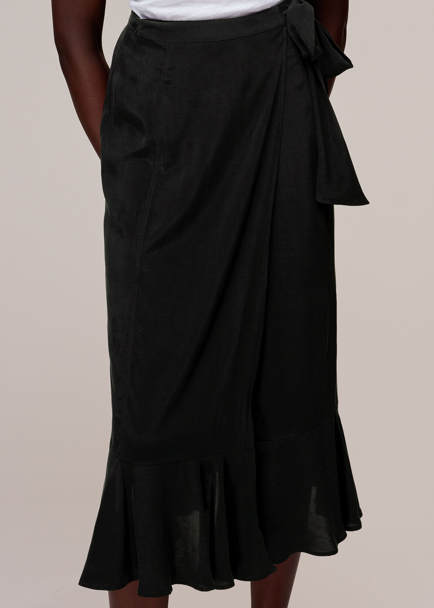 Black Leaf Jumble Wrap Skirt
