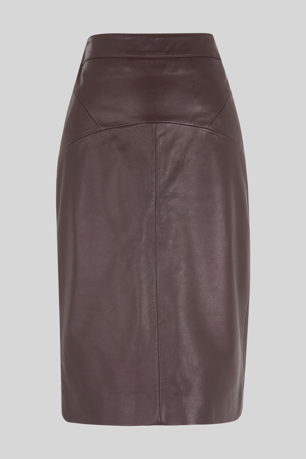 Kel Leather Pencil Skirt Burgundy
