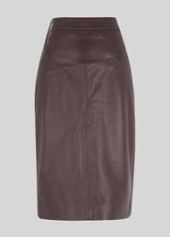 Kel Leather Pencil Skirt Burgundy