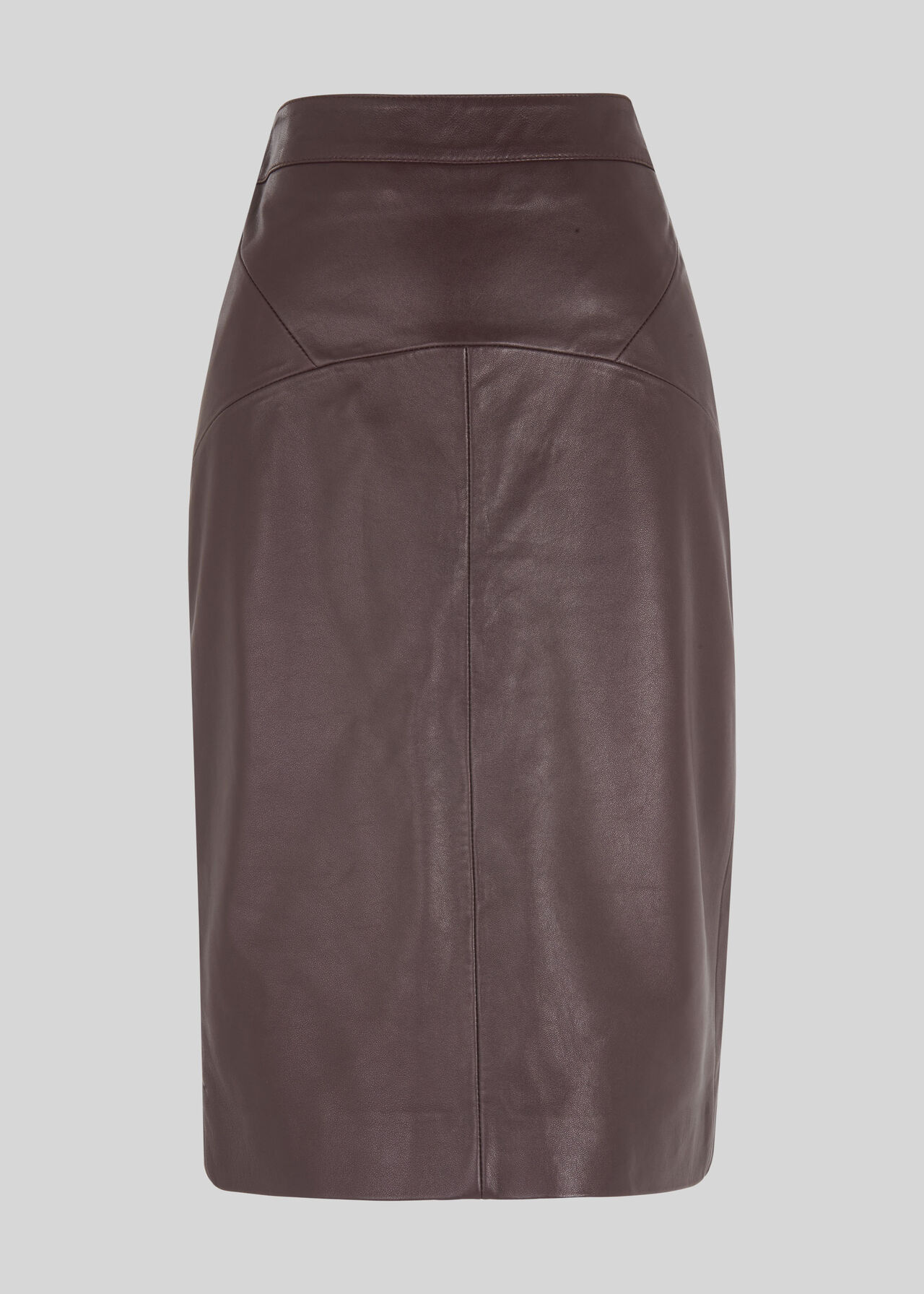 Kel Leather Pencil Skirt Burgundy