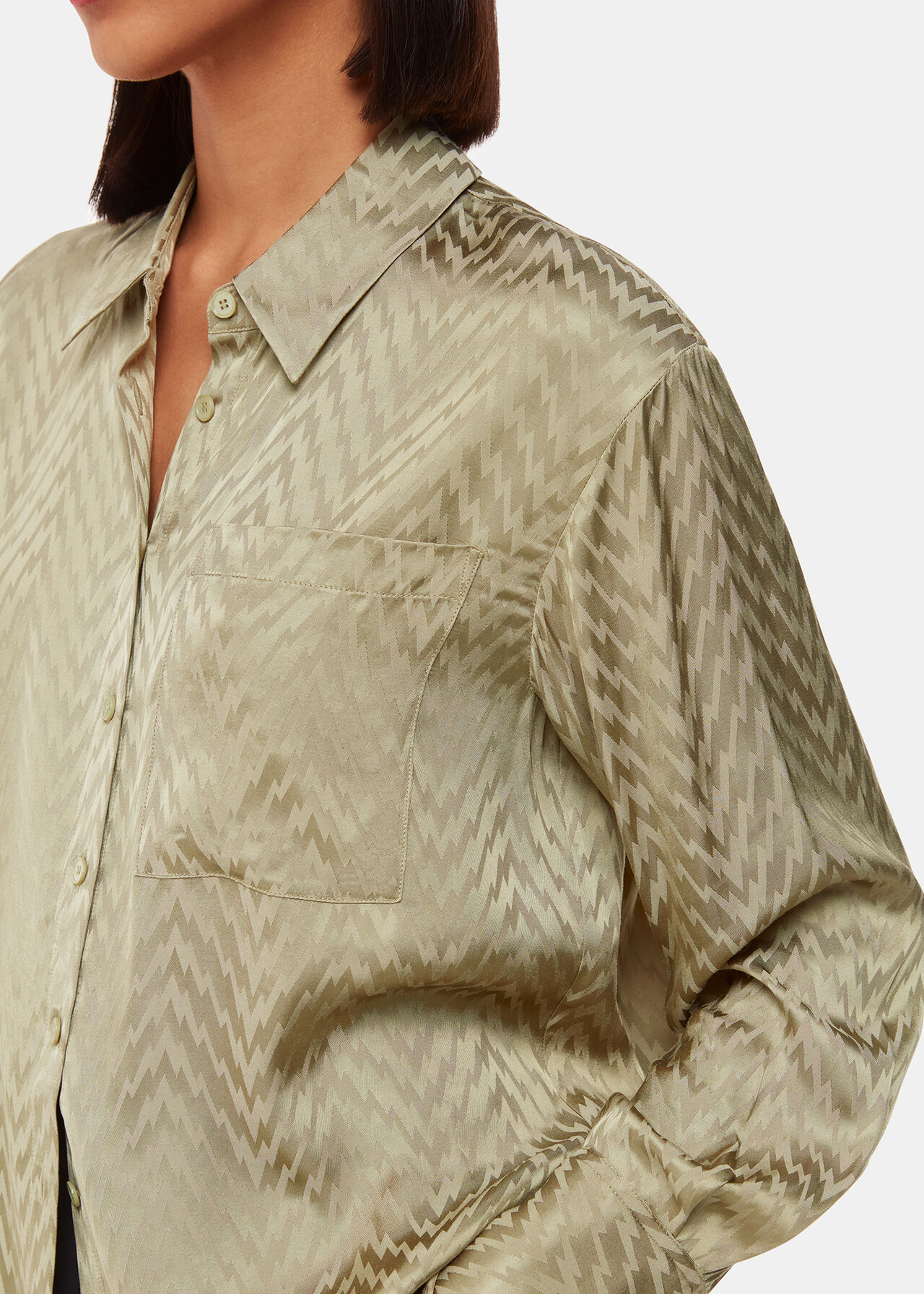 Jacquard Zig Zag Print Shirt