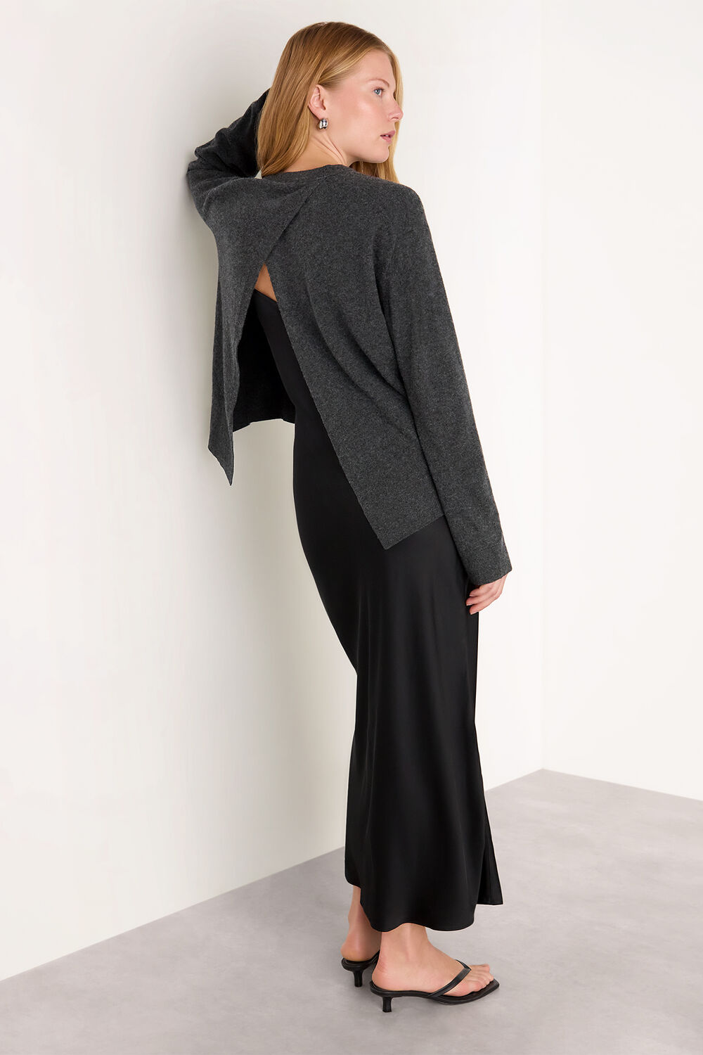 2 In 1 Satin Midi Dress
