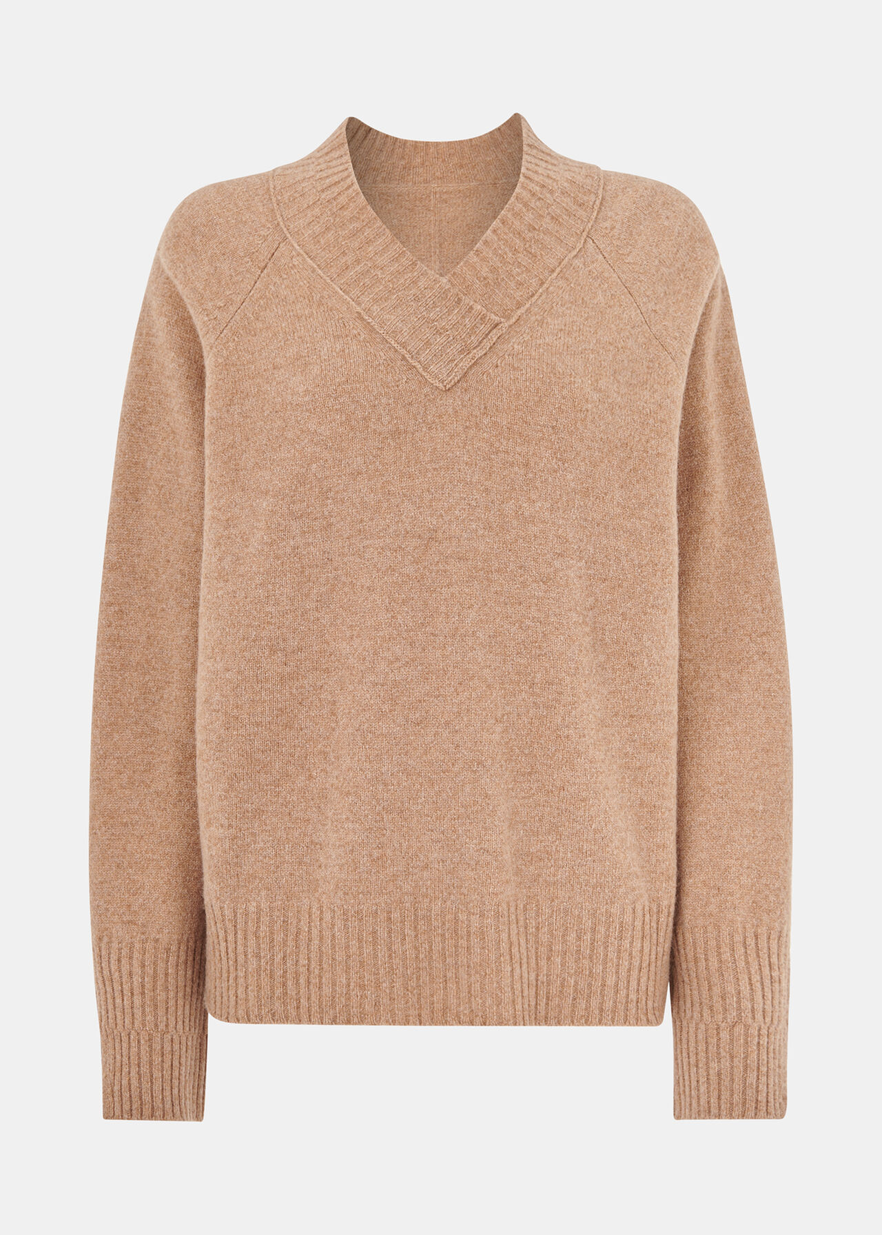 Wool V Neck Knitted Jumper