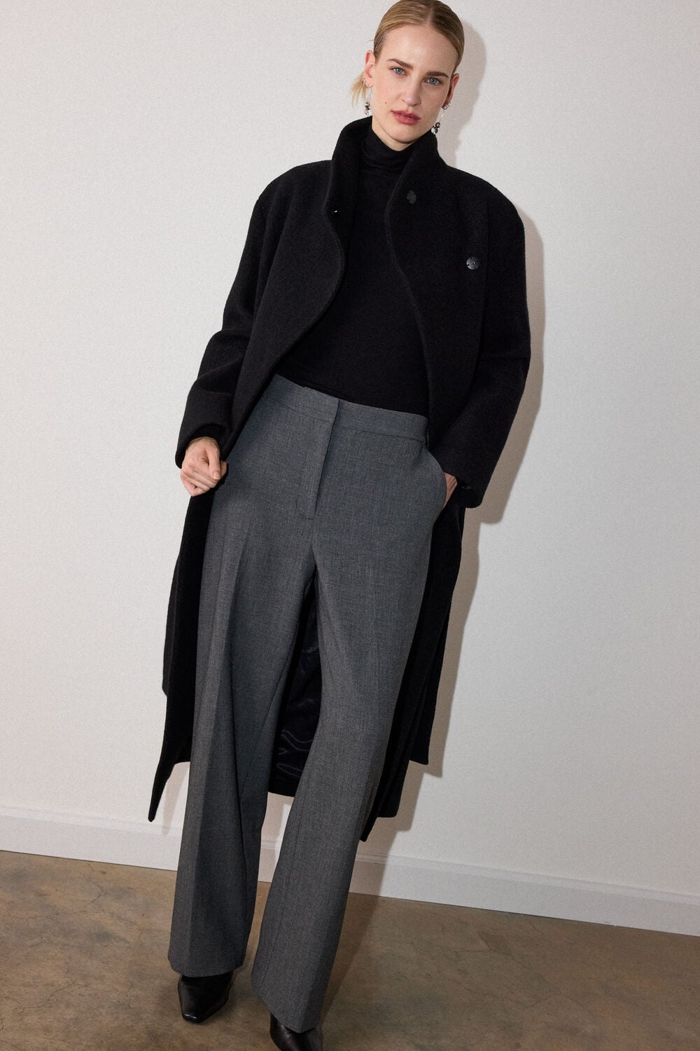 Petite Morgana Wool Funnel Wrap Coat