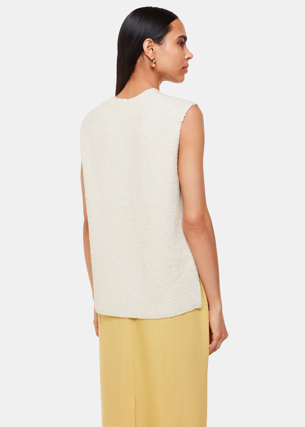 Cotton Textured V Neck Tank