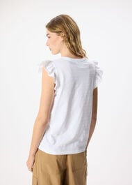 Frill Sleeve Broderie Tee