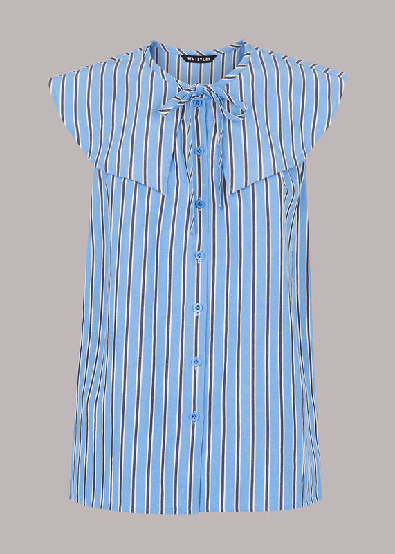 Maggie Stripe Collar Top