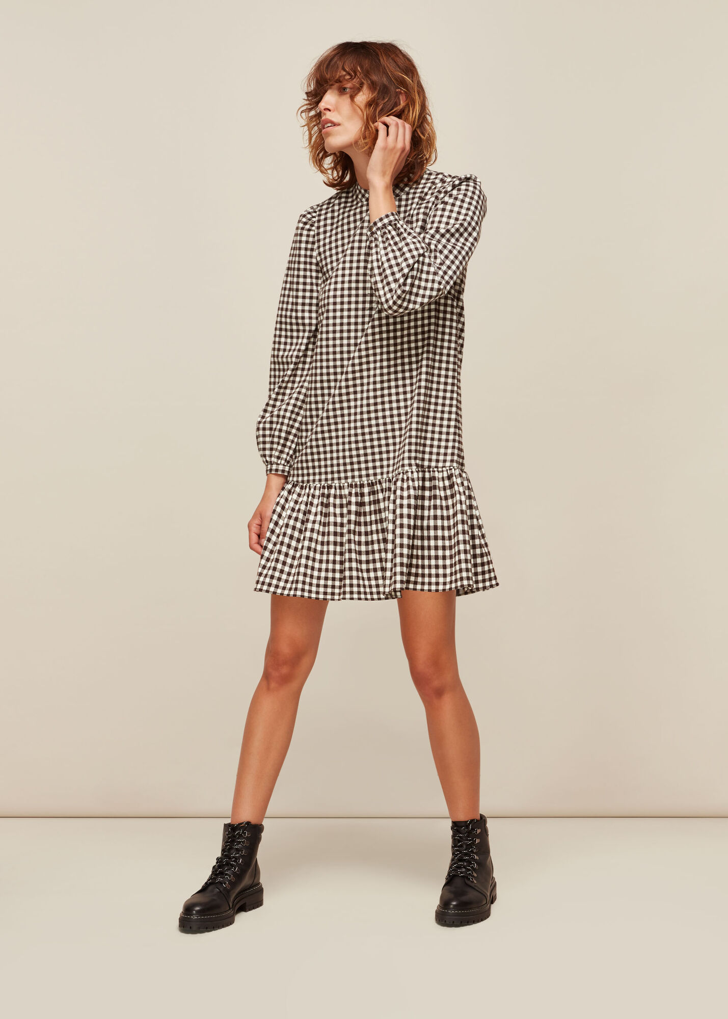 Brown/Multi Gingham Dress WHISTLES