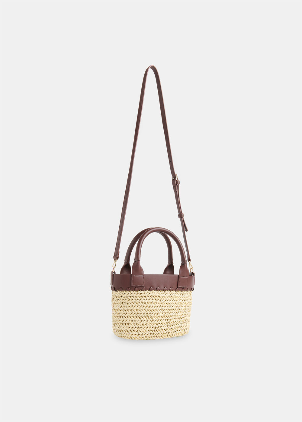 May Collar Straw Crossbody Bag
