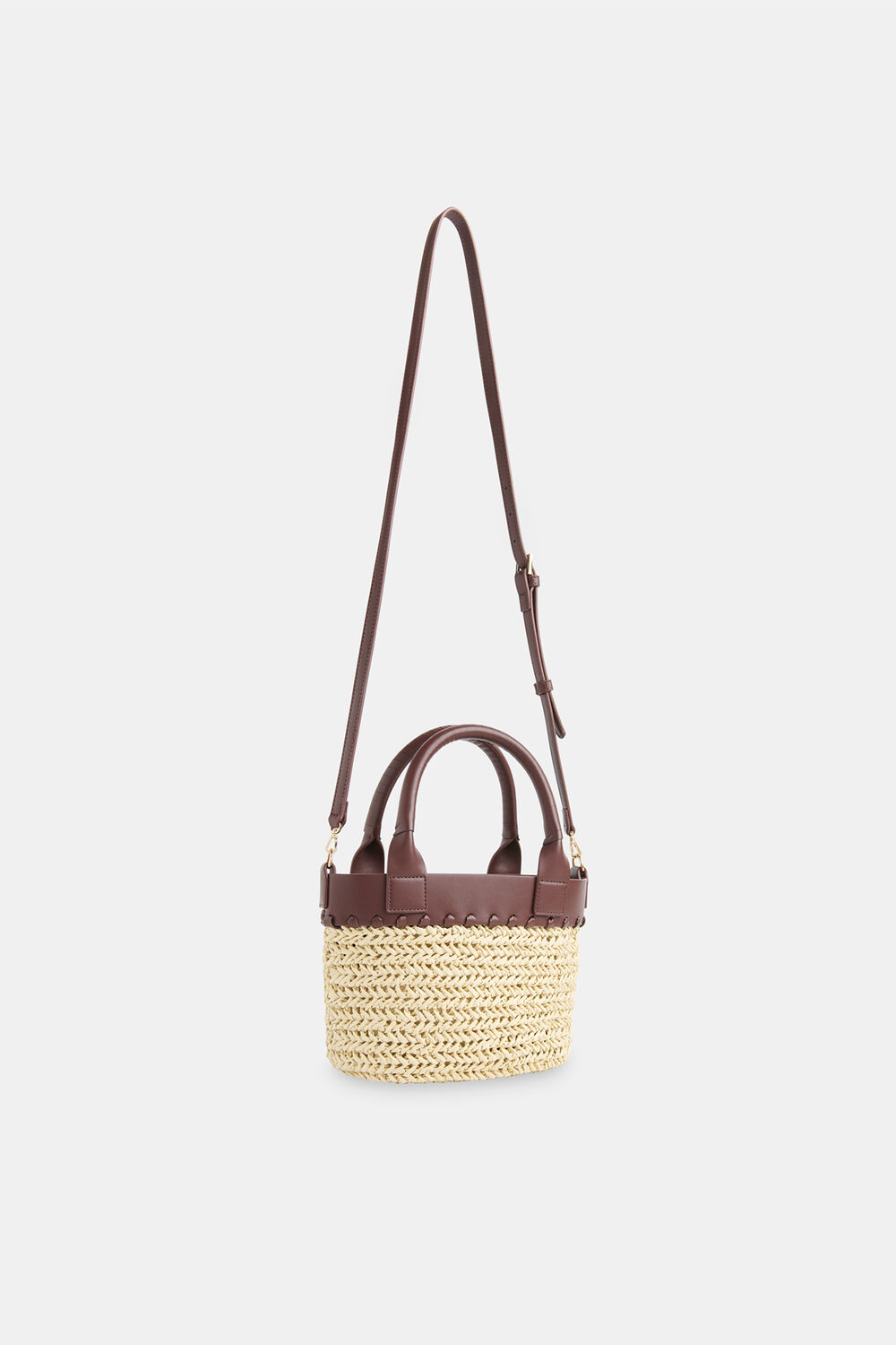 May Collar Straw Crossbody Bag