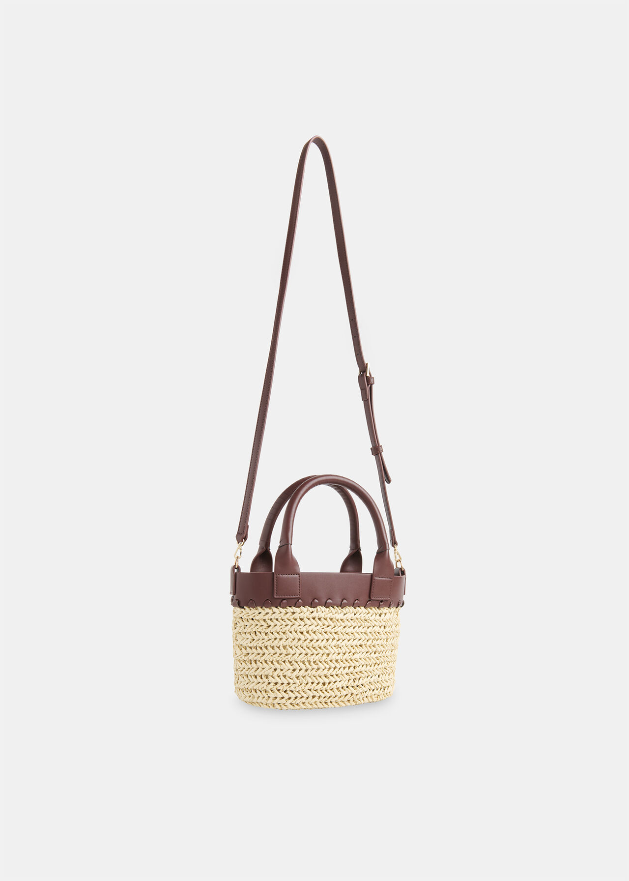 May Collar Straw Crossbody Bag