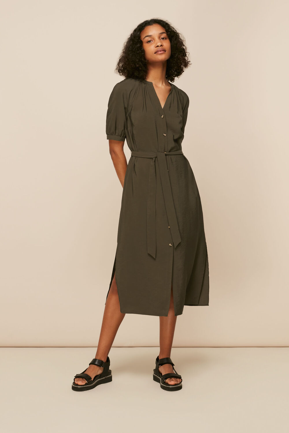Olivia Button Midi Dress