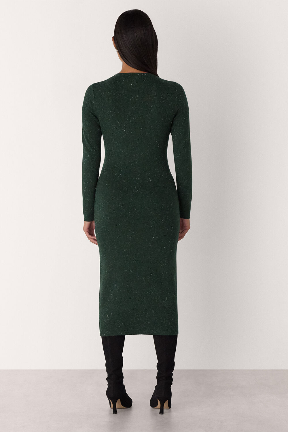 Dark Green Petite Annie Sparkle Knit Dress