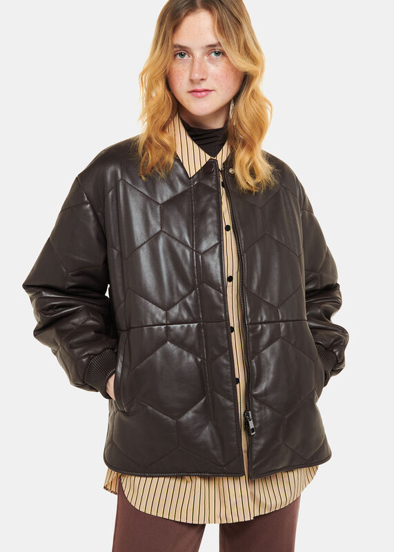 Cleo Leather Quilted Jacket
