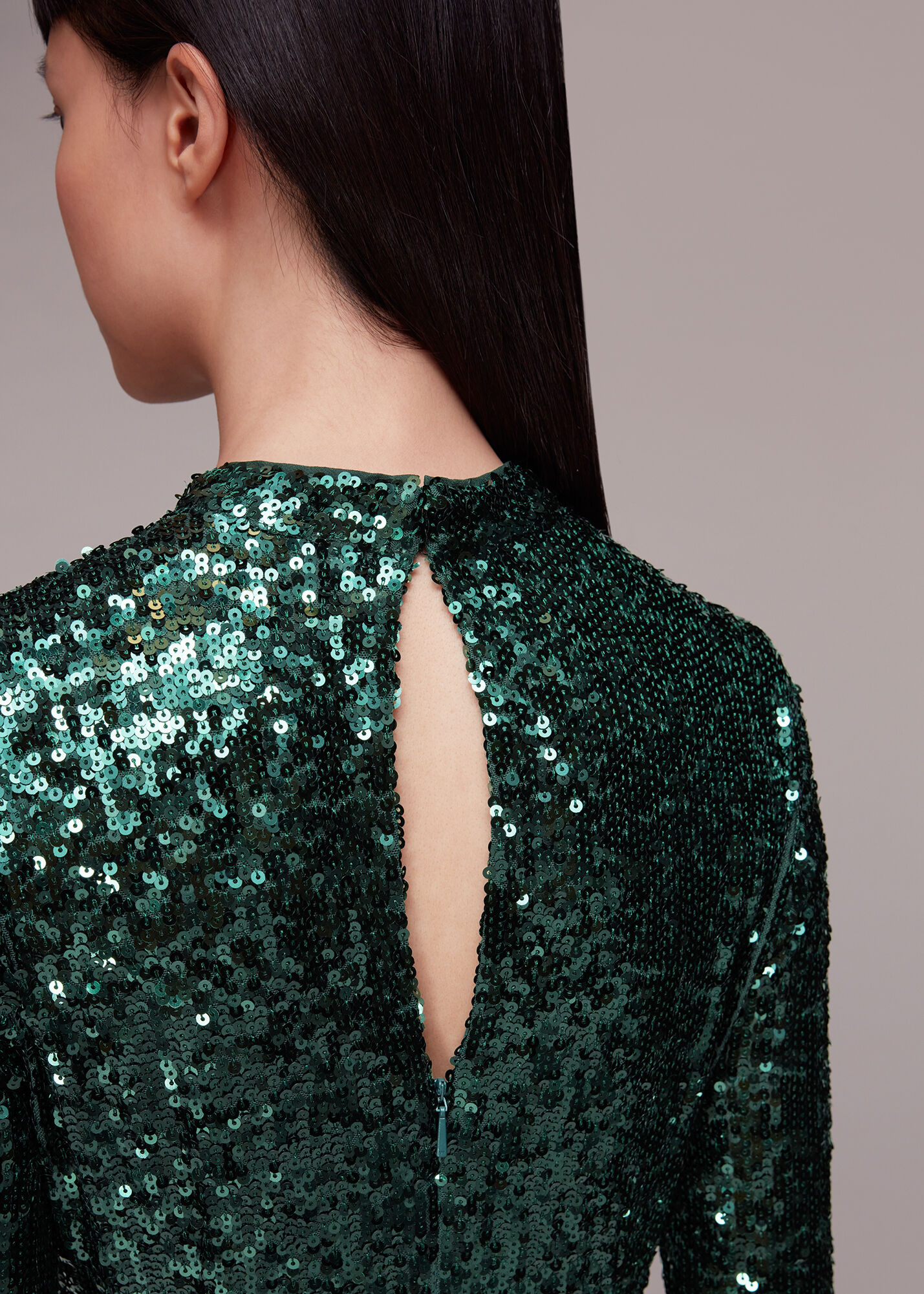 Whistles black ivana sequin store dress