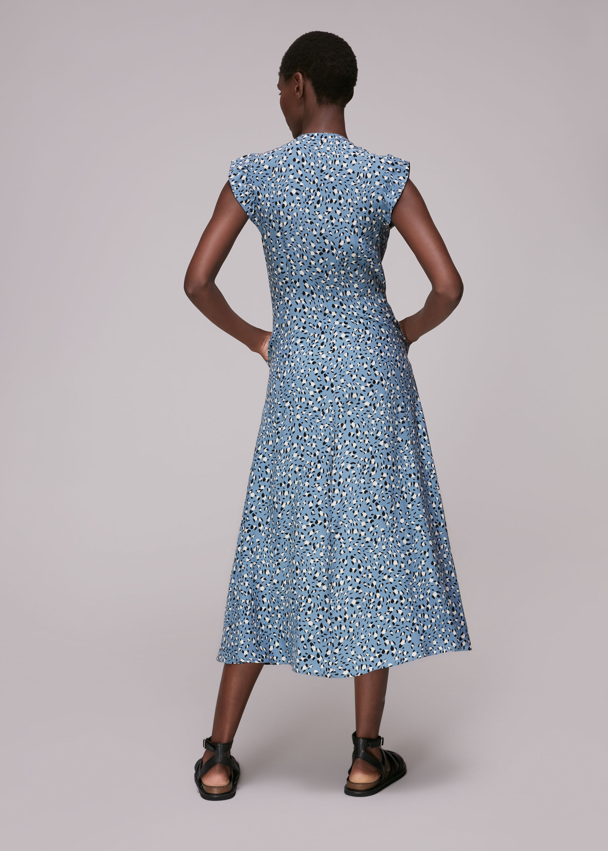 Oasis blue best sale leopard print dress