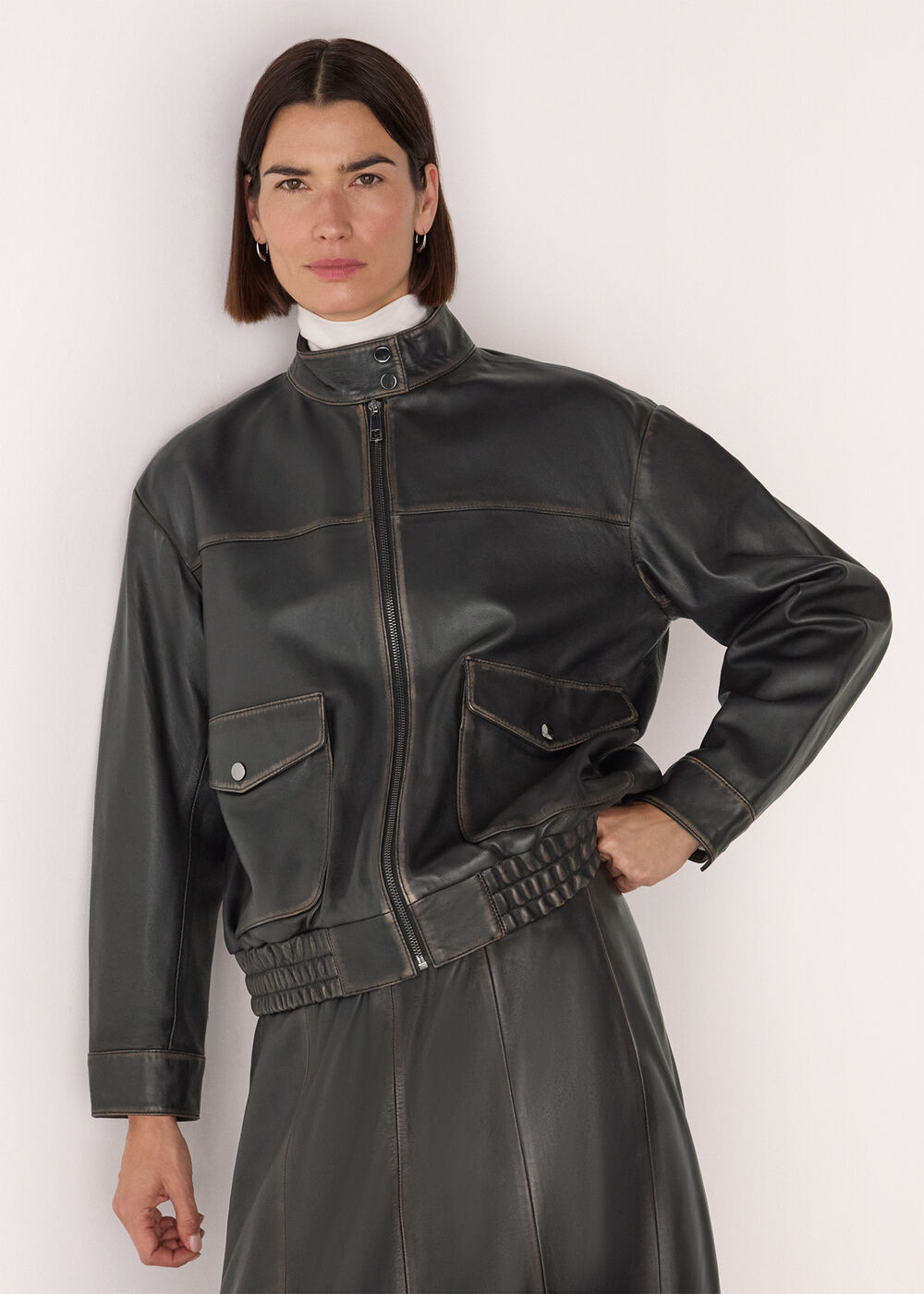 Burnished Leather Bomber