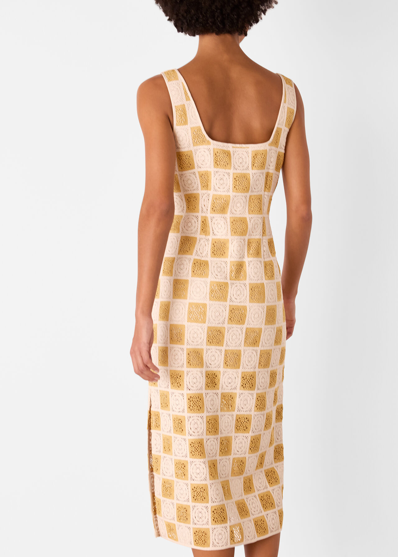 Cotton Crochet Midi Dress